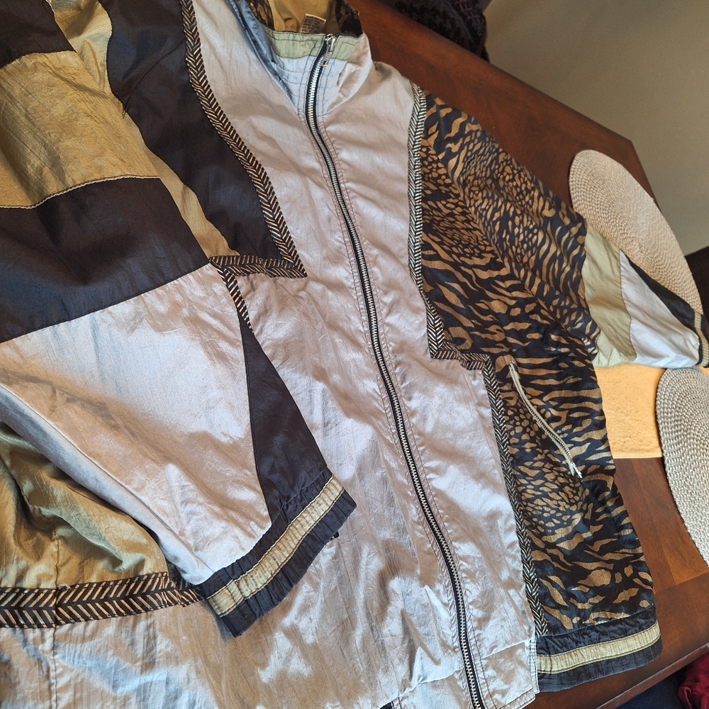 Vintage Patchwork Tracksuit Jacket - Stripes, Ani… - image 3